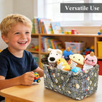Small Storage Basket Organizer, Mini Fabric Floral Storage Baskets with Handle, Quilted Portable Collapsible Storage (K)