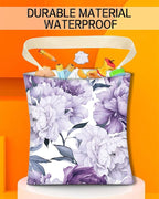 Car Garbage Can, Hanging Car Trash Can Bag for Cute Car Back Seat Organizer, Cute Purple Flowers