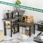 ZHWS Kitchen Countertop Organizer, Bathroom Counter Organizer, Adjustable 3 Tier Corner Shelf with 4 Metal Hooks for Counter 