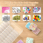 Mathtoxyz Bead Organizer Box, 93Pcs Small Organizers and Storage Plastic Cases, Mini Clear Storage Containers With Hinged Lid