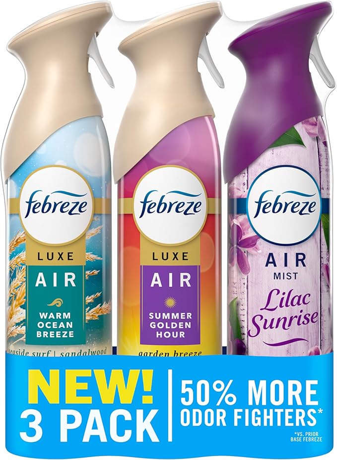 Febreze Air Mist, Air Freshener, Odor Fighting Room Spray, Deodorizer for Home Bathroom Kitchen Office Apartment, Lilac Sunri