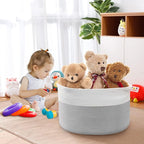 MEGASKET XXXL Large Cotton Rope Storage Bin, 22" X 14" Basket for Blankets Living Room, Woven Baby Kids Toy Storage Bin Box, 
