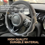 PINCTROT Large Size Comfy Grip Steering Wheel Cover, Anti-Slip Design, 15.5-15.75 Inch(Silicone Gray)