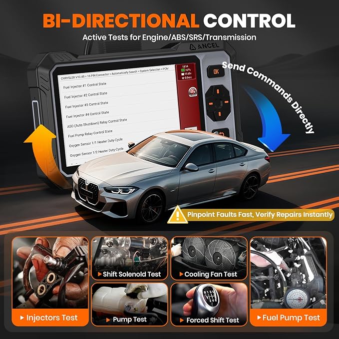 ANCEL FX6000 Bidirectional OBD2 Scanner - ABS, SRS, Transmission & Engine, Car Scanner Diagnostic Tool with Oil/EPB/BMS/SAS