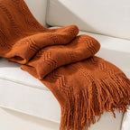 BATTILO HOME Fall Decor Caramel Throw Blanket for Couch, Rust Orange Throw Blanket for Bed, Decorative Fall Throw for Sofa, 5