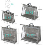 CINPIUK Handbag Dust Bags Clear Purse Storage Organizer for Closet Small to Extra Large Handbags Dust Free Bags Hanging Zippe