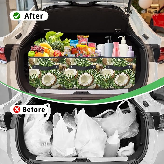 Reusable Grocery Bag, Foldable Large Shopping Tote Bag for Groceries Kitchen Picnic Car Trunk