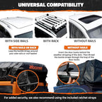 Mockins 40 CuFt XXL Roof Bag Cargo Carrier for Top of Vehicle | 72"x48"x20" Waterproof Vinyl Rooftop Cargo Carrier Bag | Secure Vehicle Soft-Shell Carriers for Car, Truck, SUV, Van, RV w/Accessories