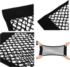 Universal Mesh Cargo Net Storage Net Wall Sticker Organizer Pouch Bag Storage Mesh Net for Car Trunk Storage Add On Organizers for Car Truck (15" x 9.5" (2 Packs))