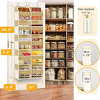 Over the Door Organizer 5 Tiers,Extra Large Behind Door Storage of 10 Compartments,80 lbs Weight Capacity Over the Door Stora