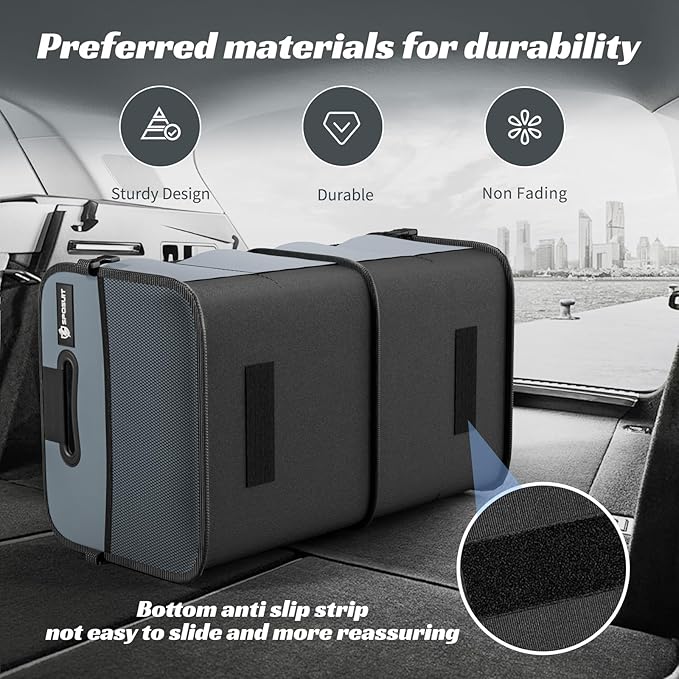 Sposuit Trunk Organizer for Car - 70L Collapsible Car Storage with 11 Pockets & Reinforced Handles, SUV Trunk Organizers for