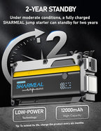 Sharmeal 7000A Car Battery Jump Starter, 12000mAh Car Jumper Starter Battery Pack for Up to All Gas & 12.0L Diesel Engines,