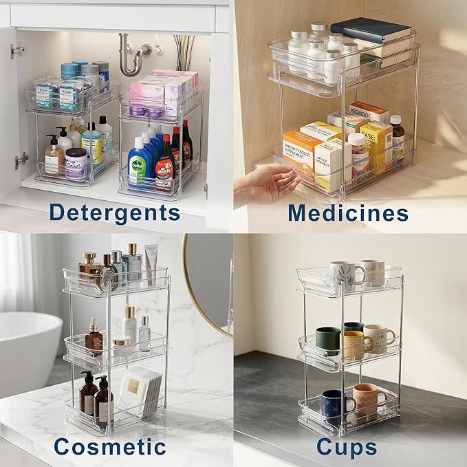3-Tier Vitamin Storage Organizer, Organizer for Vitamin Bottles And Medicine Bottle, Vitamin Bottle Organizer for Countertop,