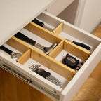 Basicwise Expandable & Adjustable Drawer Organizer with 4 Dividers & 4 Inserts Storage Solution for Home Office Dresser Desk 
