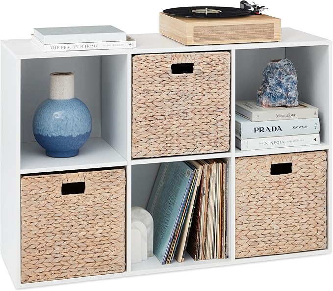 Best Choice Products 6-Cube Storage Organizer, 13.5in Shelf Opening, Bookcase, Display Shelf, Customizable w/ 3 Removable Bac