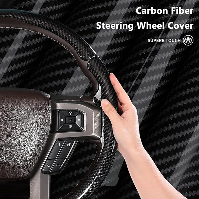 Steering Wheel Cover for Ford F150 2015-2020/ F250 2017-2022/ F350 2017-2022/ F450 2017-2022/ F550 2017-2022/ Ford Expedition 2018-2021 Steering Wheel Protector for Ford Steering Wheel Accessories
