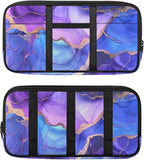 Marble Car Sun Visor Organizer, Multi-Pocket Truck Visor Organizer Car Sun Storage Pocket Pouch Case Bag with Velcro Straps for Sunglasses, Cards, Pens and Document Machine Washable