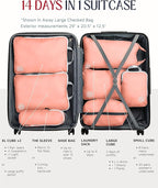 TRIPPED XL Compression Packing Cubes — 7-Piece Set for Checked Luggage | Extra-Large (15.7"×11"×4") + Large + Small + Tube + 