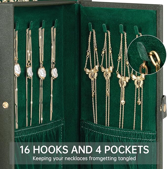 AKOZLIN 6-Tier Jewelry Box Organizer Functional 5 Drawers Leather Jewelry Storage Case for Women Girls Ring Necklace Earring 