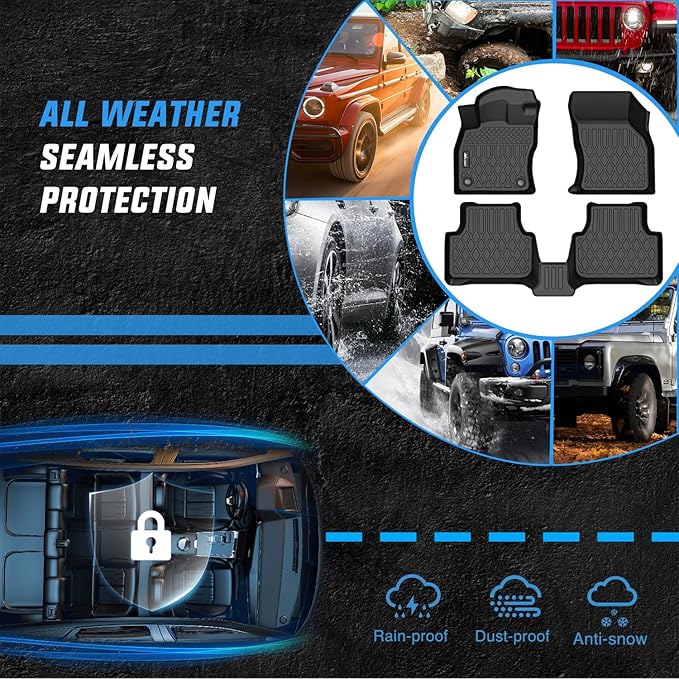 Nilight TPE Floor Mats for Volkswagen VW Jetta 2019 2020 2021 2022 2023 2024 2025 2026 All Weather Custom Fit Heavy Duty Floor Liners