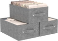 Collapsible Storage Boxes Bins, Fabric Laundry Baskets, Cube Organizer Bins for Organizing Home, Office and Closet, Grey, 3 P