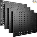 Spampur Peg Board, 4 Pack Metal Pegboard Panels Black Pegboards Wall Organizer, Tools Pegboard Storage System for Workbench, 