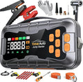 YaberAuto 16-in-1 Jump Starter with Air Compressor 8000A 160PSI Car Battery Jump Starter (All Gas/14L Diesel) 12V Jump Box