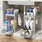 2 Pack Pull-Out Storage Organizers, Under Sink Organizer and Storage for Bathroom & Kitchen,Multi-Purpose Under Cabinet Organ