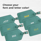 Personalized Monogrammed Leather Luggage Tags - 2 Pack