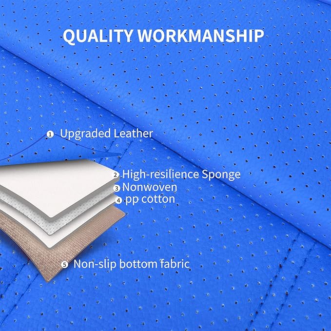 Leather Car Seat Covers Front Seats, 3D Foam Support Car Seat Covers, Universal fit for Trucks Vans SUVs Sedans Automotive Co