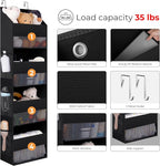 GRANNY SAYS Over the Door Organizer, 4-Shelf Waterproof Behind Door Storage with 6 Pockets and Clear Window, Anti Tilt 35lb L