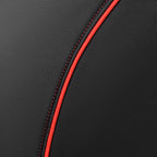 CAR PASS Leather Back Seat Cover,Piping Waterproof Bench Seat Cover, Rear Seat Cover Universal Fit for Cars Sedans SUVs Truck 95% Automotive Interior Backseat Car Covers (Rear,Black and Red)