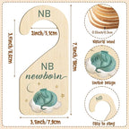 R HORSE Wooden Baby Closet Dividers - 8Pcs Dragon Baby Closet Organizer, Double-Sided Newborn Clothes Size Hanger Dividers, N