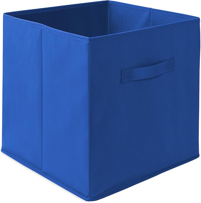 Casafield Set of 6 Collapsible Fabric Cube Storage Bins, Royal Blue - 13" Foldable Cloth Baskets for Shelves, Cubby Organizer