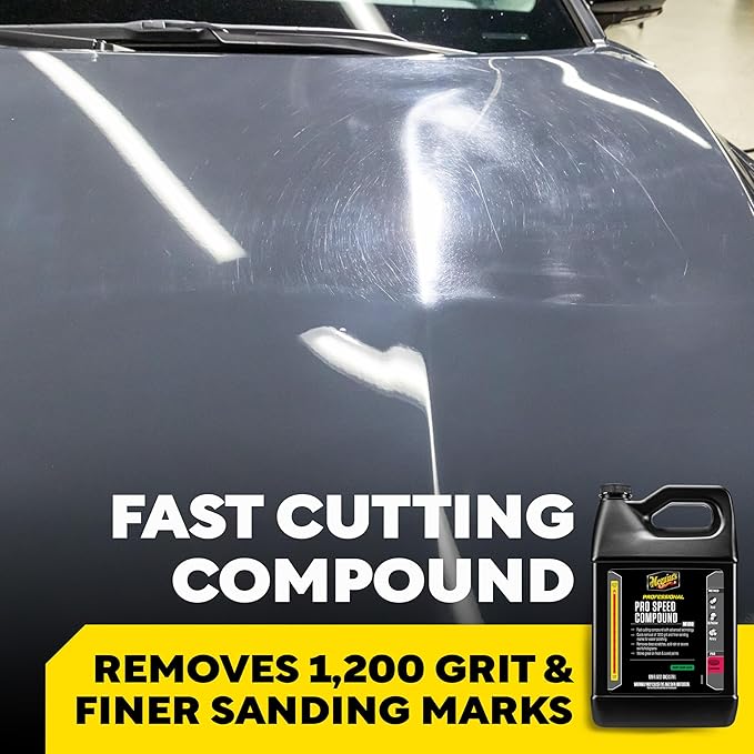 Meguiar's M11032 Mirror Glaze Ultra Pro Speed Compound, Rubbing Compound for Cars Removes Up to 1,200 Grit Sanding Marks and Leaves a Swirl-Free, High-Gloss Finish, 1 Gallon
