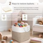 FinishingBo Fabric Cubes Storage Basket, 6 Pack 11x11 inch with Handles Cube Storage Bins, for Shelves, Home, Office Organize