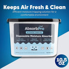 Moisture Absorber Tub with Activated Charcoal - 6-Pack - 10.5 oz Disposable Odor Eliminator Box & Dehumidifier for Garage,