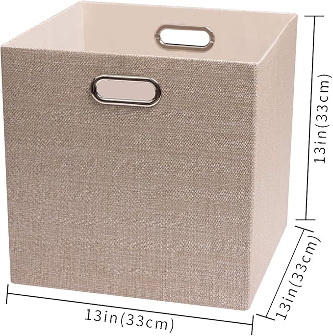 Posprica Storage Cube Basket Bins,13×13 Foldable Storage Boxes for Closet Organizer Shelf Cabinet Bookcase,Thick Fabric Drawe
