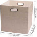 Posprica Storage Cube Basket Bins,13×13 Foldable Storage Boxes for Closet Organizer Shelf Cabinet Bookcase,Thick Fabric Drawe