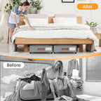 Under Bed Storage with Wheels 2Pack Underbed Storage with Clear Window&Label Under Bed Drawers Large Capacity Rolling Under B