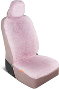 Carbella Plush Sherpa Fleece Car Seat Cover, 1 Piece Pink Seat Cover for Cars with Soft Cushioned Touch, Cute Automotive Inte