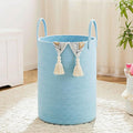 Laundry Basket,Woven Cotton Rope Laundry Hamper,80L for Decor Storage of Dirty Clothes,Toys and Blankets in Bathroom,Baby Roo