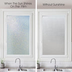 KESPEN Frosted Window Privacy Film Heat Control UV Sun Blocking Glass Stickers Static Cling Non Adhesive Door Coverings Decals for Bathroom Home Office, Sparkling, 35.4 Inch X 8.2 Feet