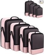 4 PCS Set Compression Packing Cubes for Travel, Lightweight Packaging Organizer Bags for Carry On Space Saving, Travel Essent