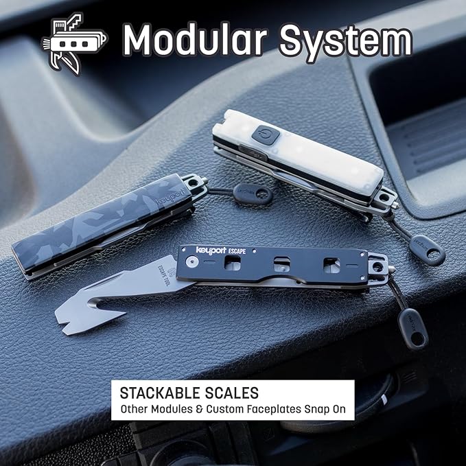 Compact Vehicle Emergency Multi-Tool - Rescue-Grade Tungsten-Carbide Glass Breaker & Seatbelt Cutter for Car Rescue and Roads