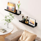 upsimples Acrylic Shelves for Wall Decor, 15" Display Shelf Perfume Organizer for Bathroom, Bedroom, Living Room, Floating Bo