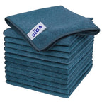 MR.SIGA Microfiber Cleaning Cloth, All-Purpose Microfiber Towels, Streak Free Cleaning Rags, Pack of 12, Light Teal, Size 32 