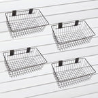 Polmart Slatwall Basket, Black (12⅝” x 6⅝", 4-Pack)