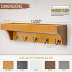 Rebee Vision Decorative Key Holder for Wall with Shelf: Farmhouse Mail Rack with 5 Sturdy Key Hooks for Home Decor, Apartment