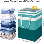 HomeHacks 2-Pack Large Laundry Basket, Waterproof, Freestanding Laundry Hamper, Collapsible Tall Clothes Hamper with Extended
